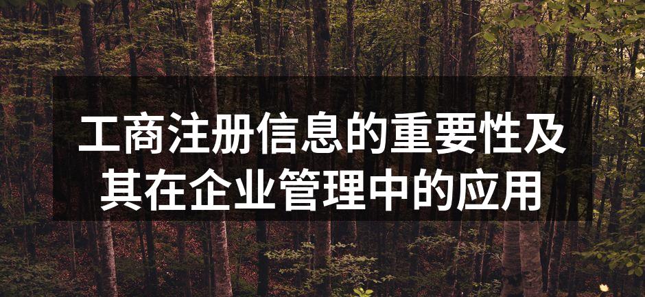 工商注册信息的重要性及其在企业管理中的应用