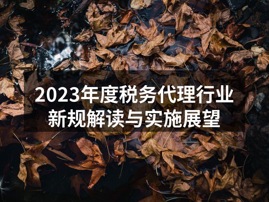 2023年度税务代理行业新规解读与实施展望