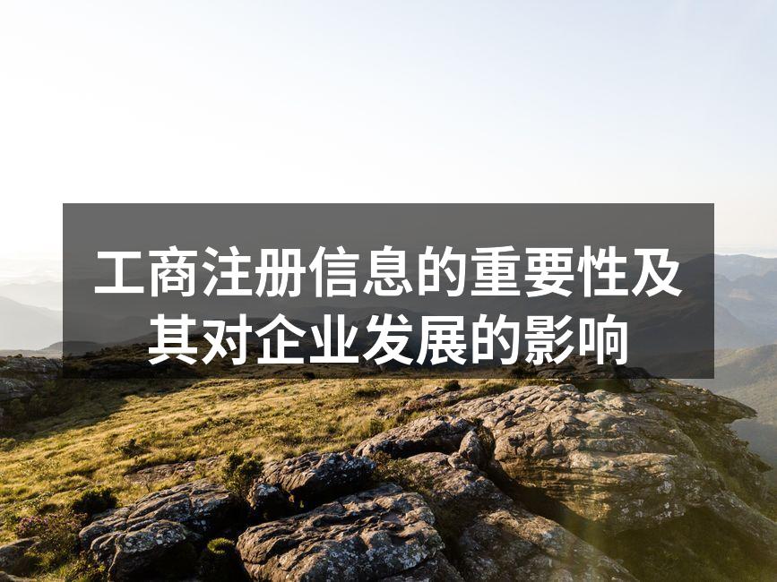 工商注册信息的重要性及其对企业发展的影响